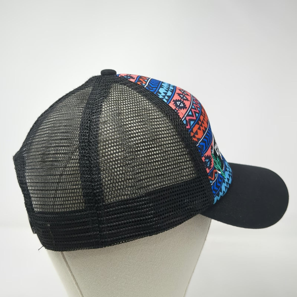 Cactus Ropes Trucker Hat Black Blue Orange One Size Mesh Geometric Pattern