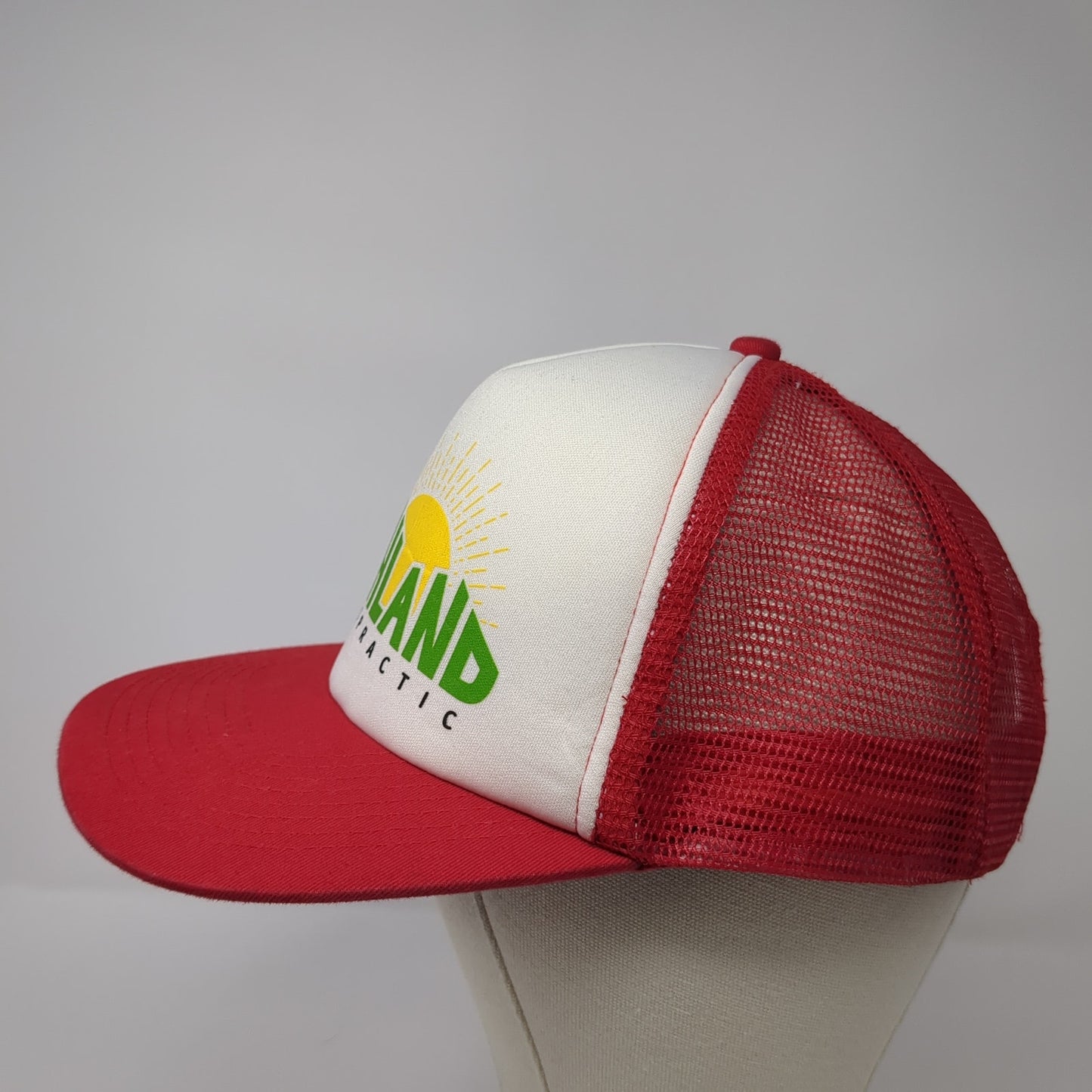 Highland Chiropractic Snapback Mesh Back Trucker Hat Red One Size Adjustable