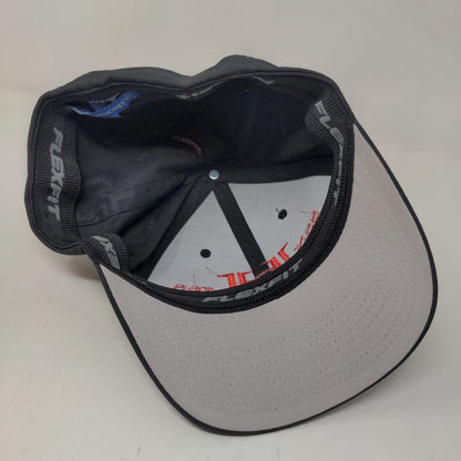 Port Authority Men's Fitted Hat Black Size L/XL Embroidered H Logo Poly Blend