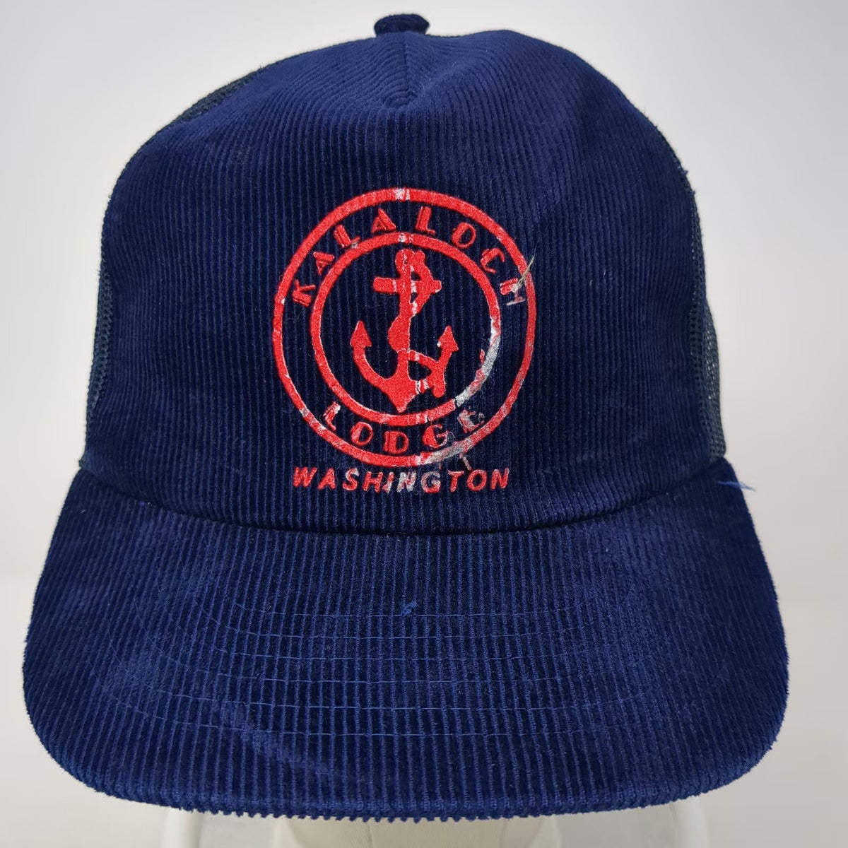 Sam Jung Trucker Hat Blue One Size Kalaloch Lodge Washington Corduroy Anchor