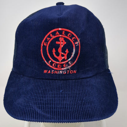 Sam Jung Trucker Hat Blue One Size Kalaloch Lodge Washington Corduroy Anchor