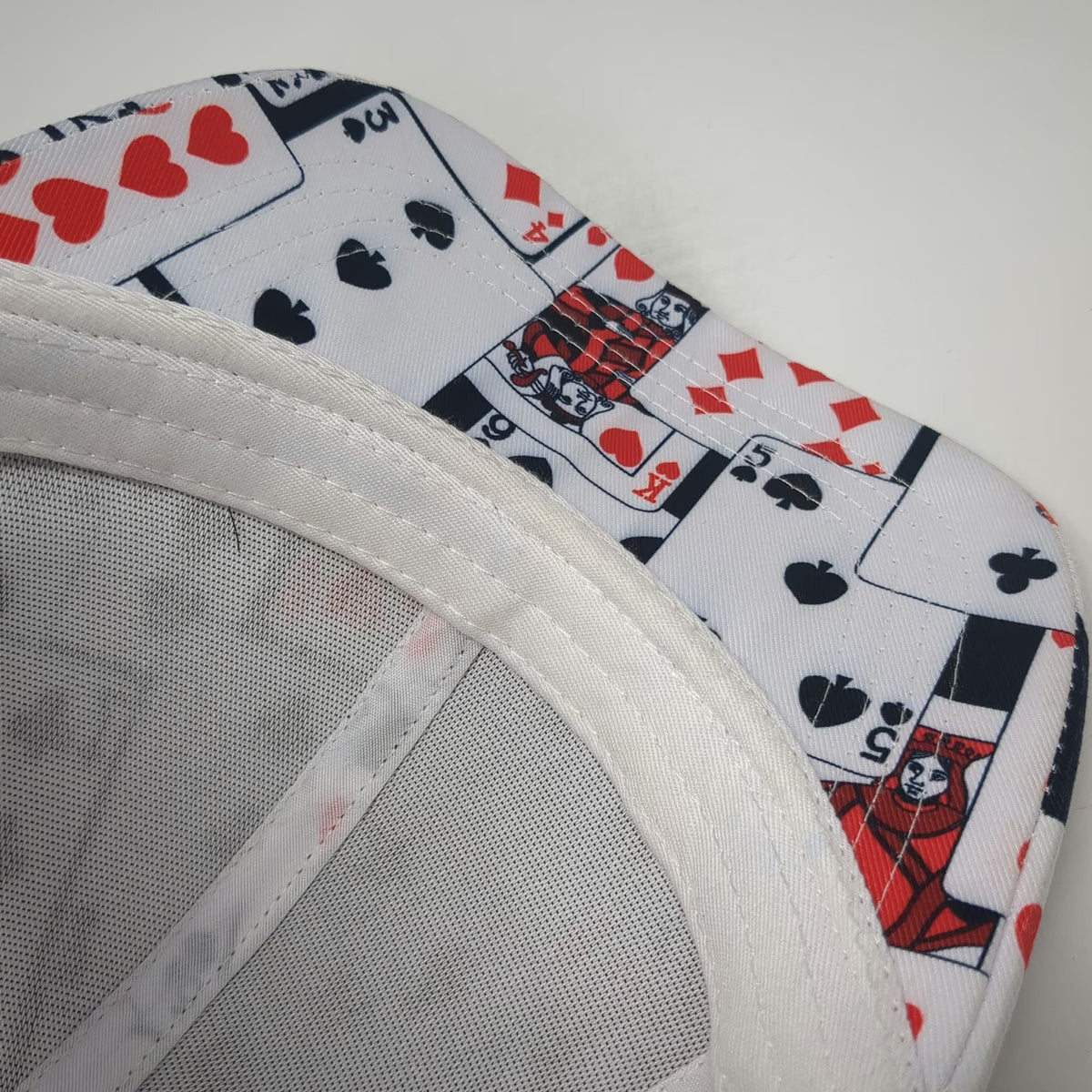 White Playing Cards Poker Gambling Allover Print One Size Baseball Cap Hat