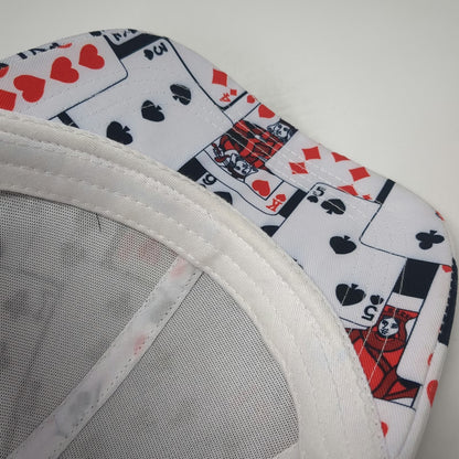 White Playing Cards Poker Gambling Allover Print One Size Baseball Cap Hat