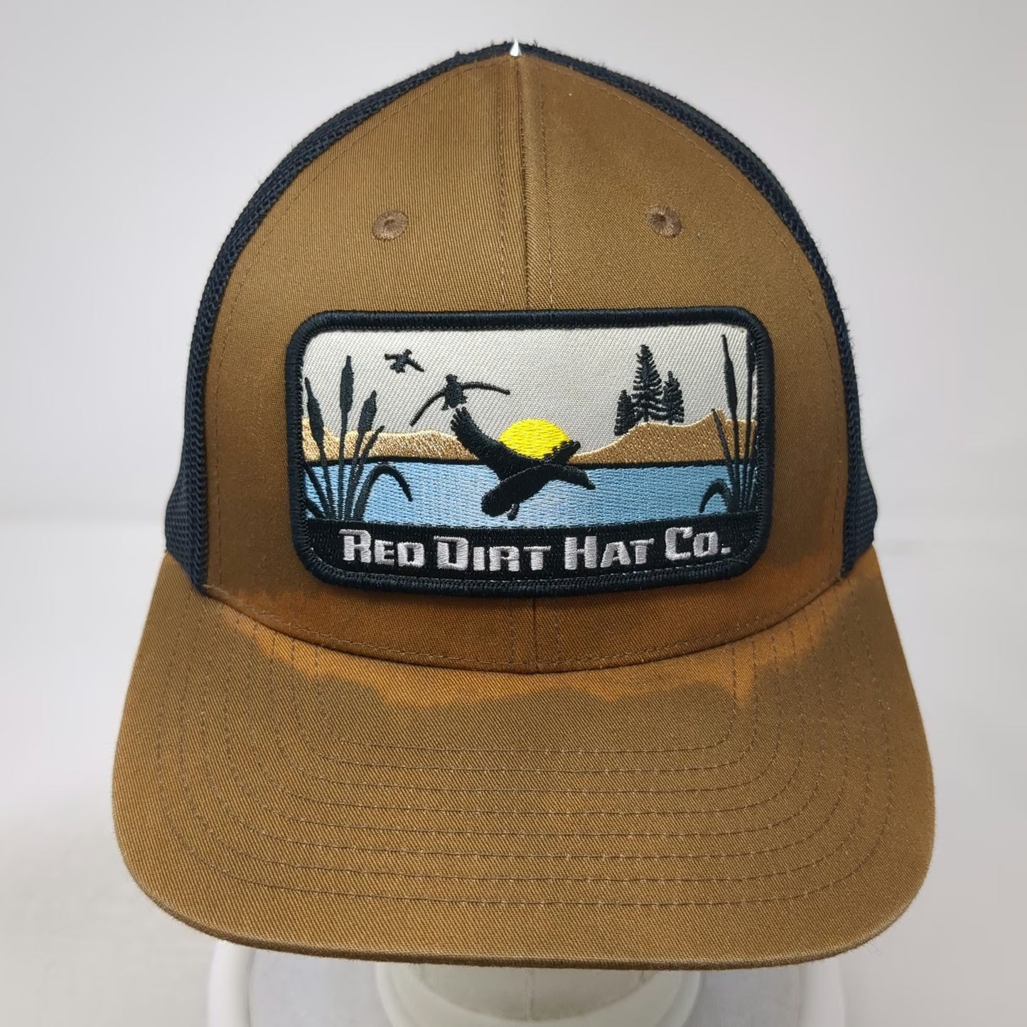 Red Dirt Hat Co. Trucker Hat Brown One Size Mesh Back Snapback Nature Patch