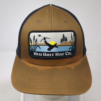 Red Dirt Hat Co. Trucker Hat Brown One Size Mesh Back Snapback Nature Patch