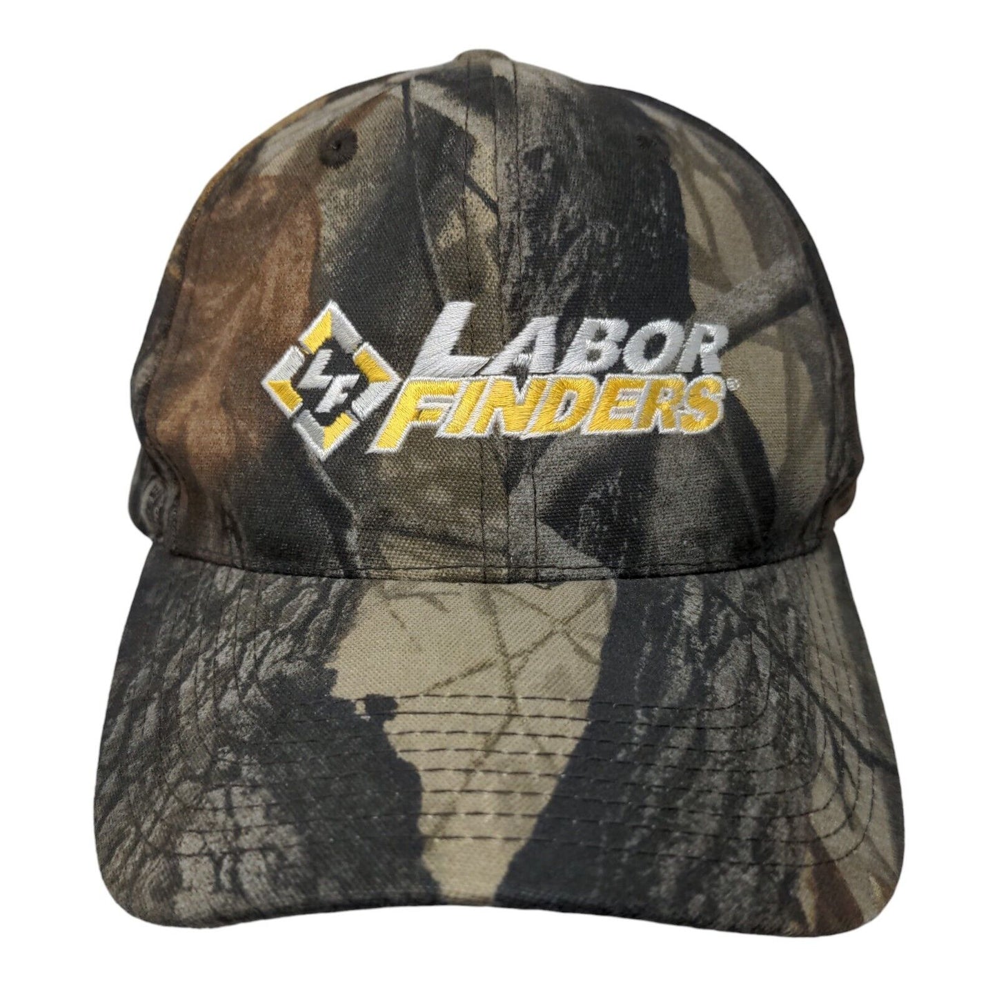 Labor Finders Slideback Hat Camo OSFM Embroidered Realtree Hardwoods