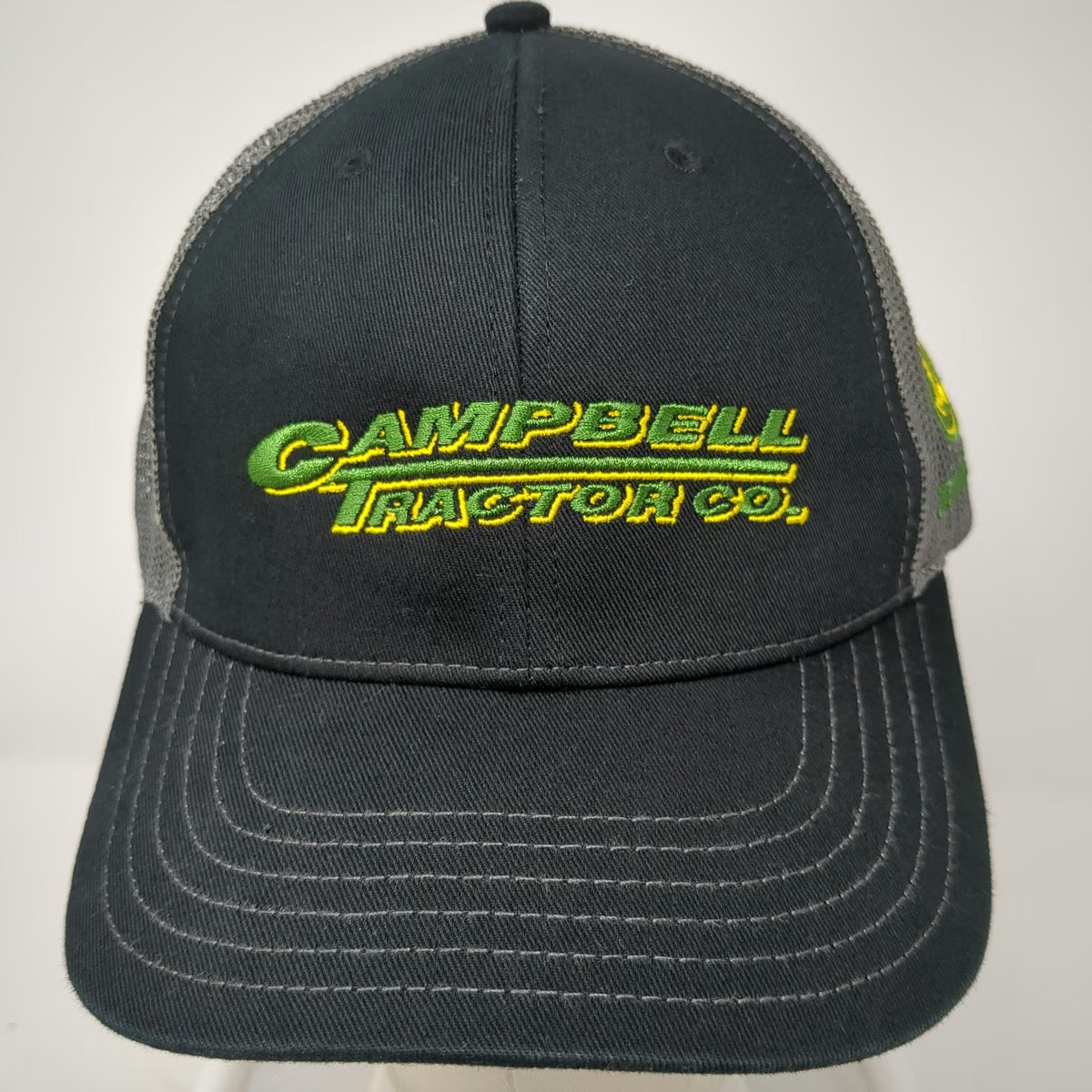 John Deere Trucker Hat Black One Size Snapback Campbell Tractor Co Mesh Back