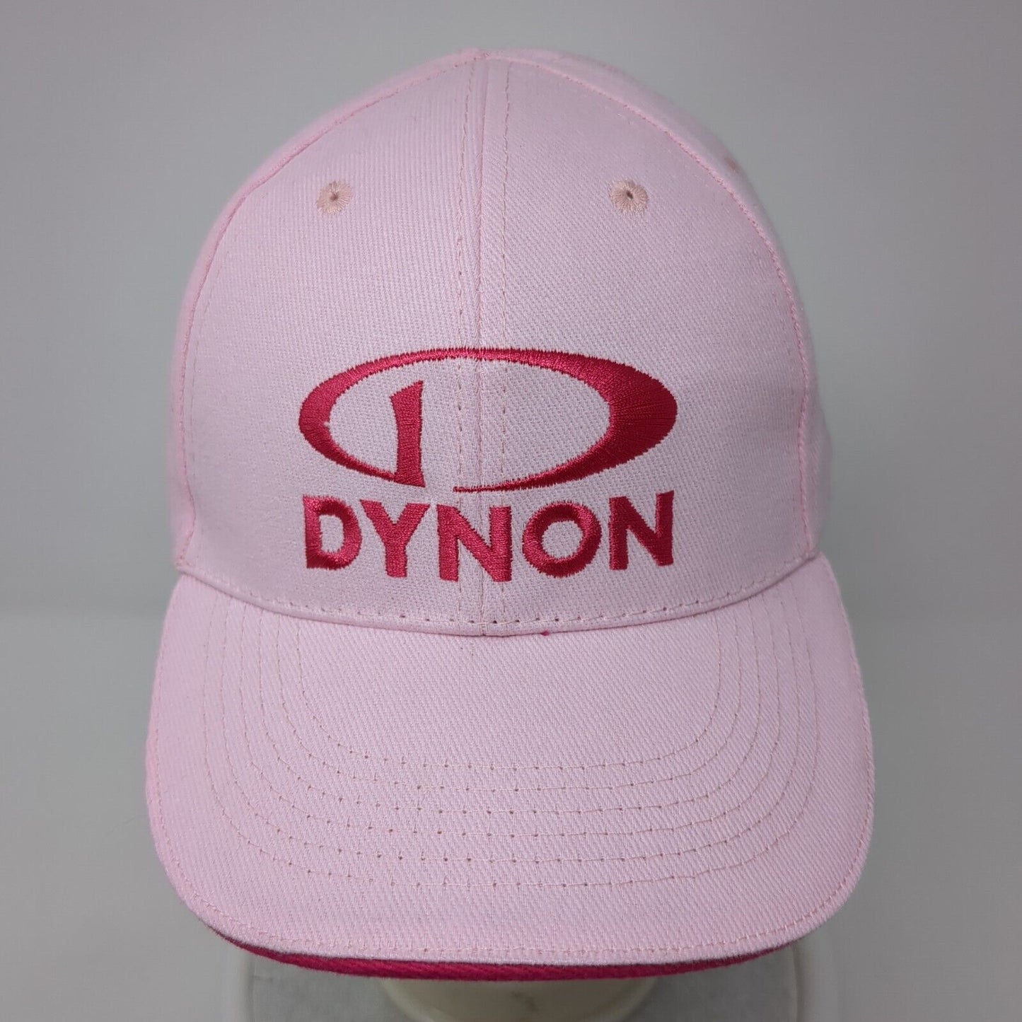 DYNON Strapback Hat Pink One Size Adjustable Embroidered 6 Panel Cotton