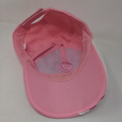 Breast Cancer Awareness Ribbon Strapback Hat Pink OSFA Embroidered