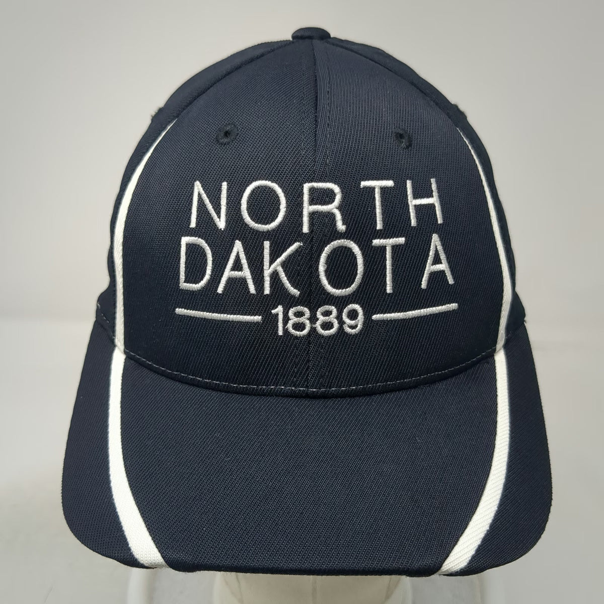 Sport-Tek Baseball Cap Black XL North Dakota 1889 Contrast Piping Flexfit hat