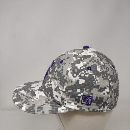 CI Fitted Hat Gray Camouflage Medium A-Flex Embroidered 6 Panel The Game Pro