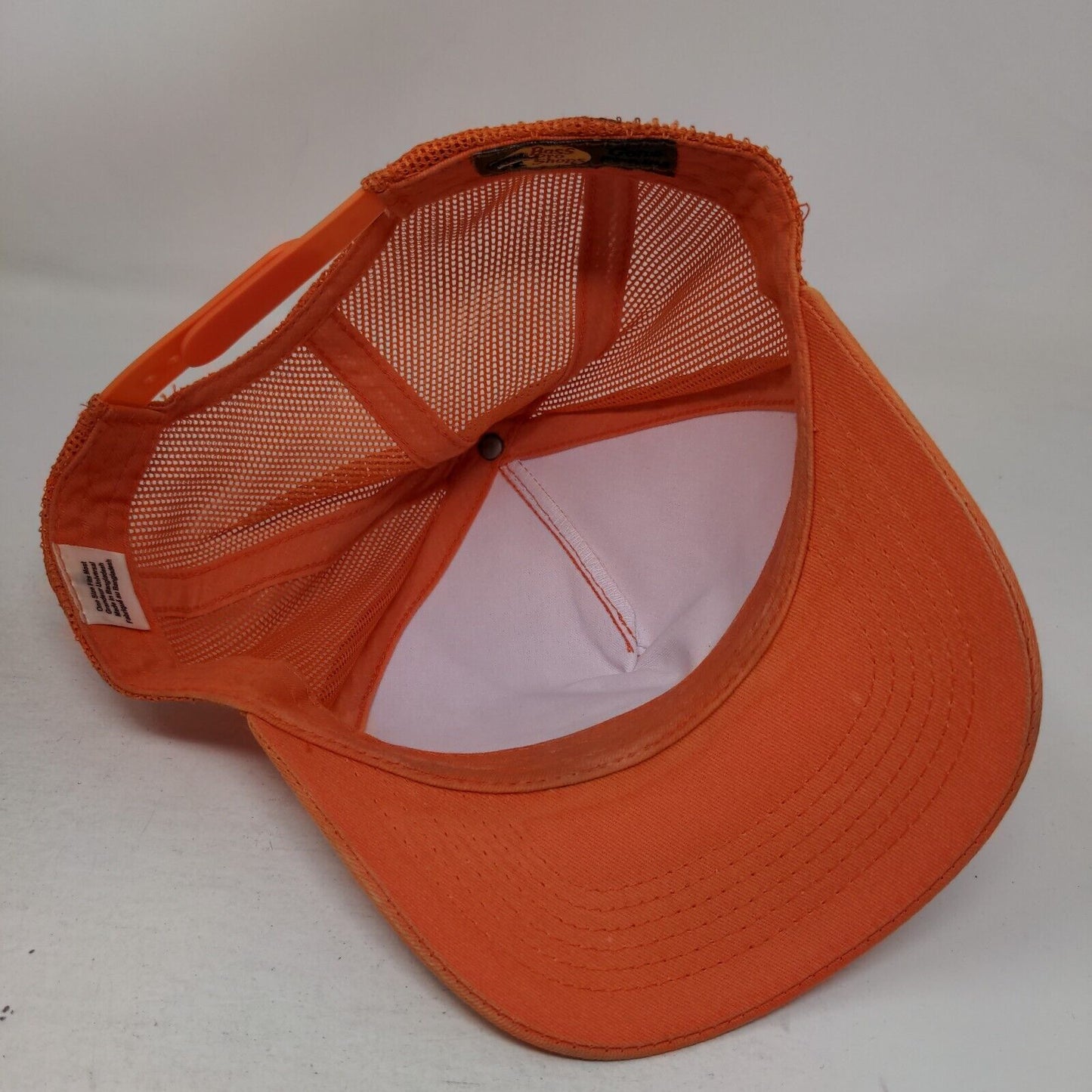 Bass Pro Shops Snapback Mesh Back Trucker Hat Orange OSFM Gone Fishing