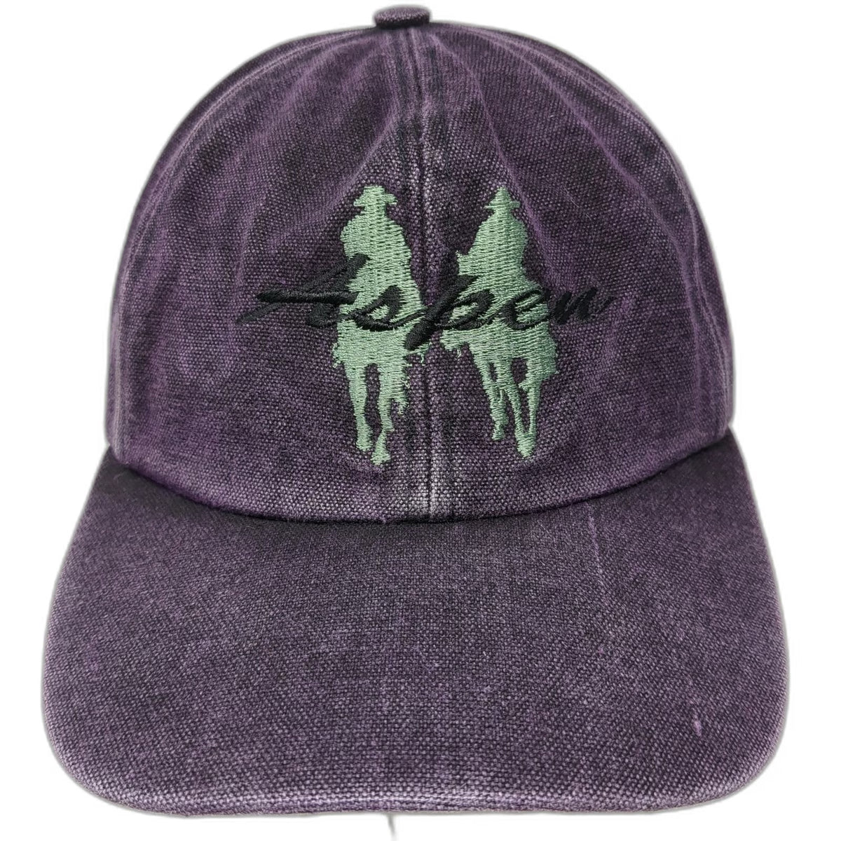 Purple Aspen Horse Rider Embroidery Cotton Strapback One Size Baseball Cap Hat