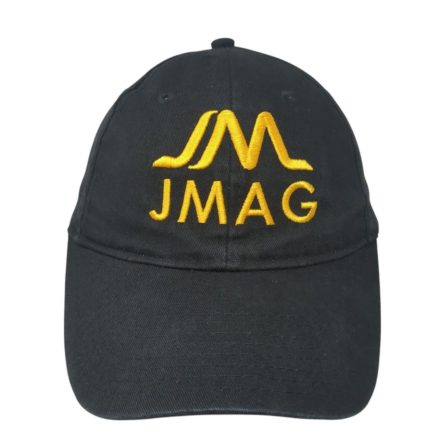 JMAG Slideback Baseball Cap Black One Size Adjustable Embroidered 6 Panel