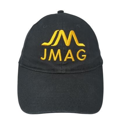 JMAG Slideback Baseball Cap Black One Size Adjustable Embroidered 6 Panel