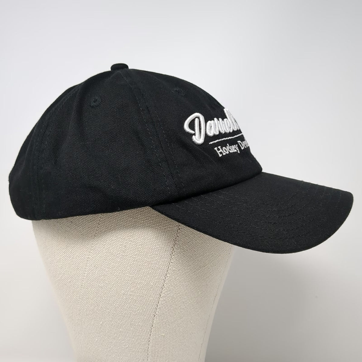 DH HD Darrell Hay Hockey Development Baseball Cap Black One Size Hat Slideback