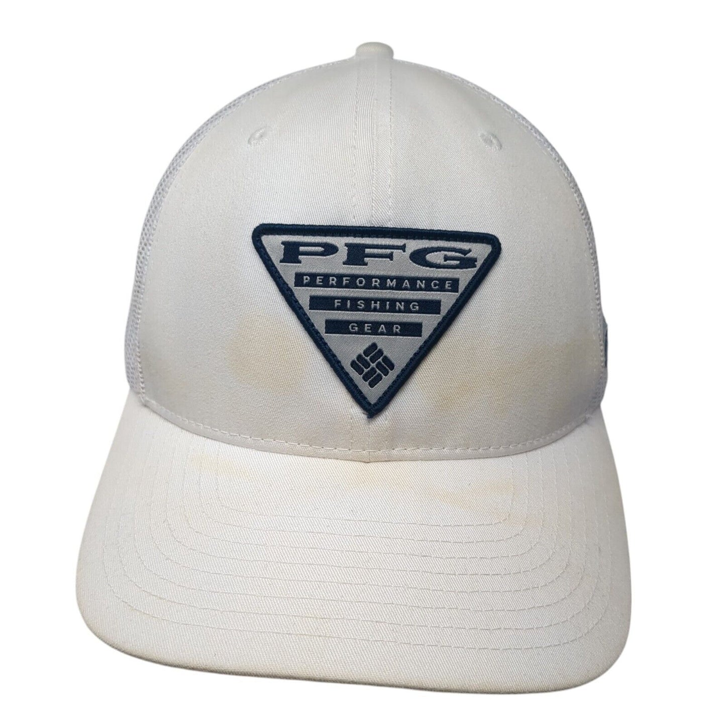 Columbia PFG Patch Snapback Trucker Hat White One Size Mesh Back Solid