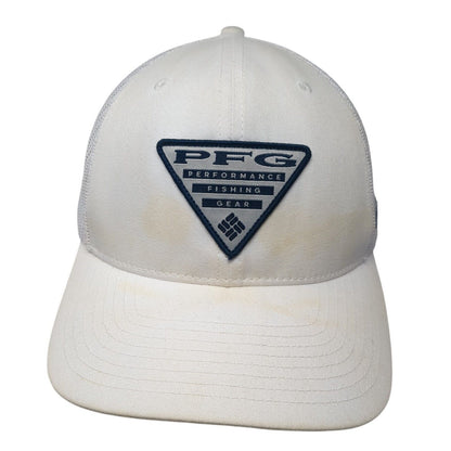 Columbia PFG Patch Snapback Trucker Hat White One Size Mesh Back Solid