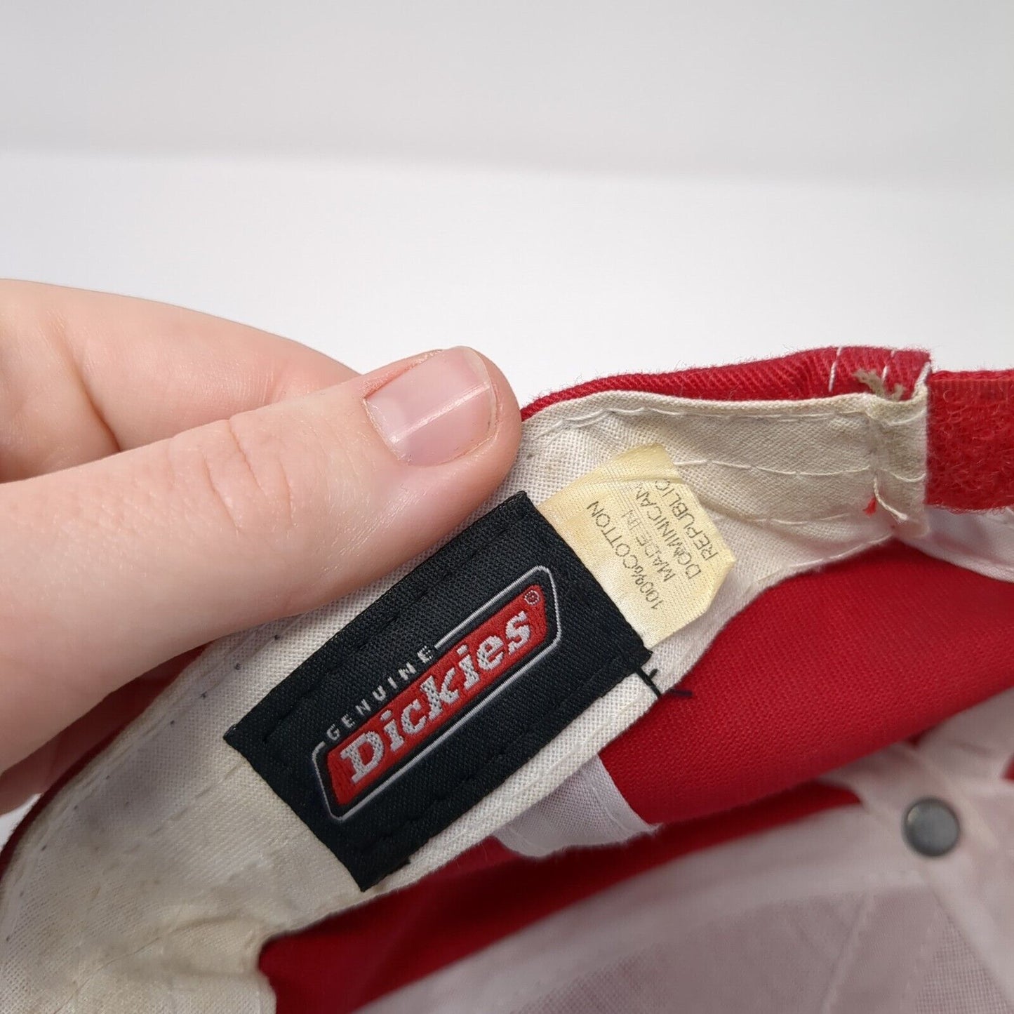 Genuine Dickies Strapback Hat Red One Size Adjustable Embroidered