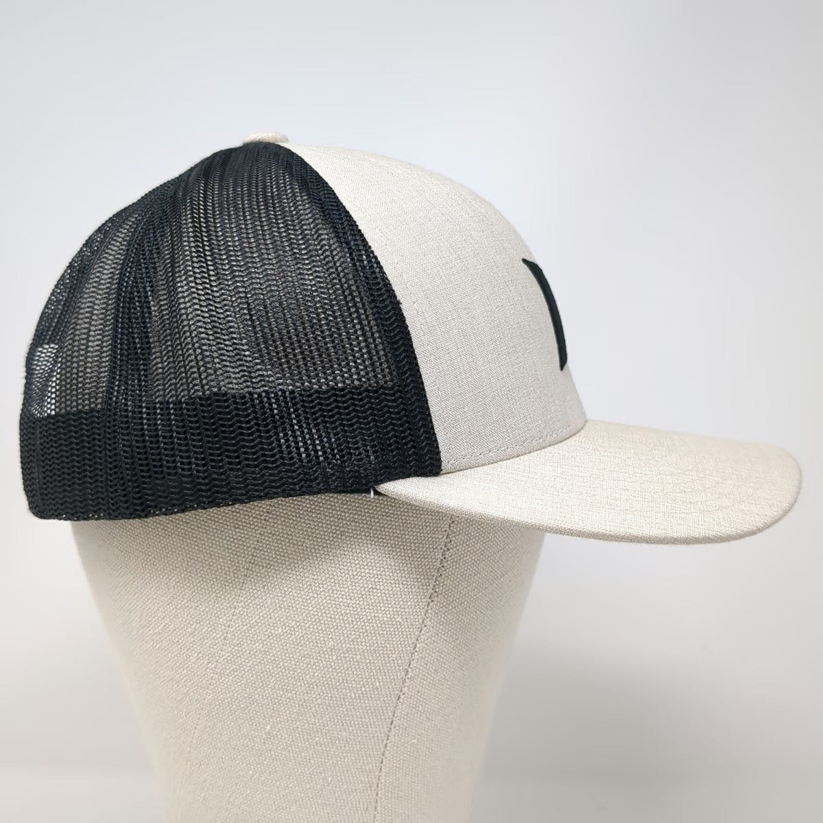 Hurley Trucker Hat Beige One Size Mesh Snapback Black Embroidered Logo Hat