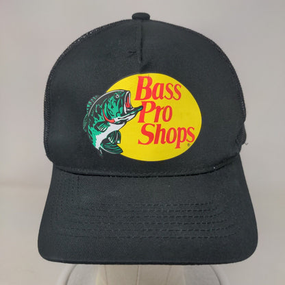 Bass Pro Shops Snapback Trucker Hat Black OSFM Mesh Back Gone Fishing