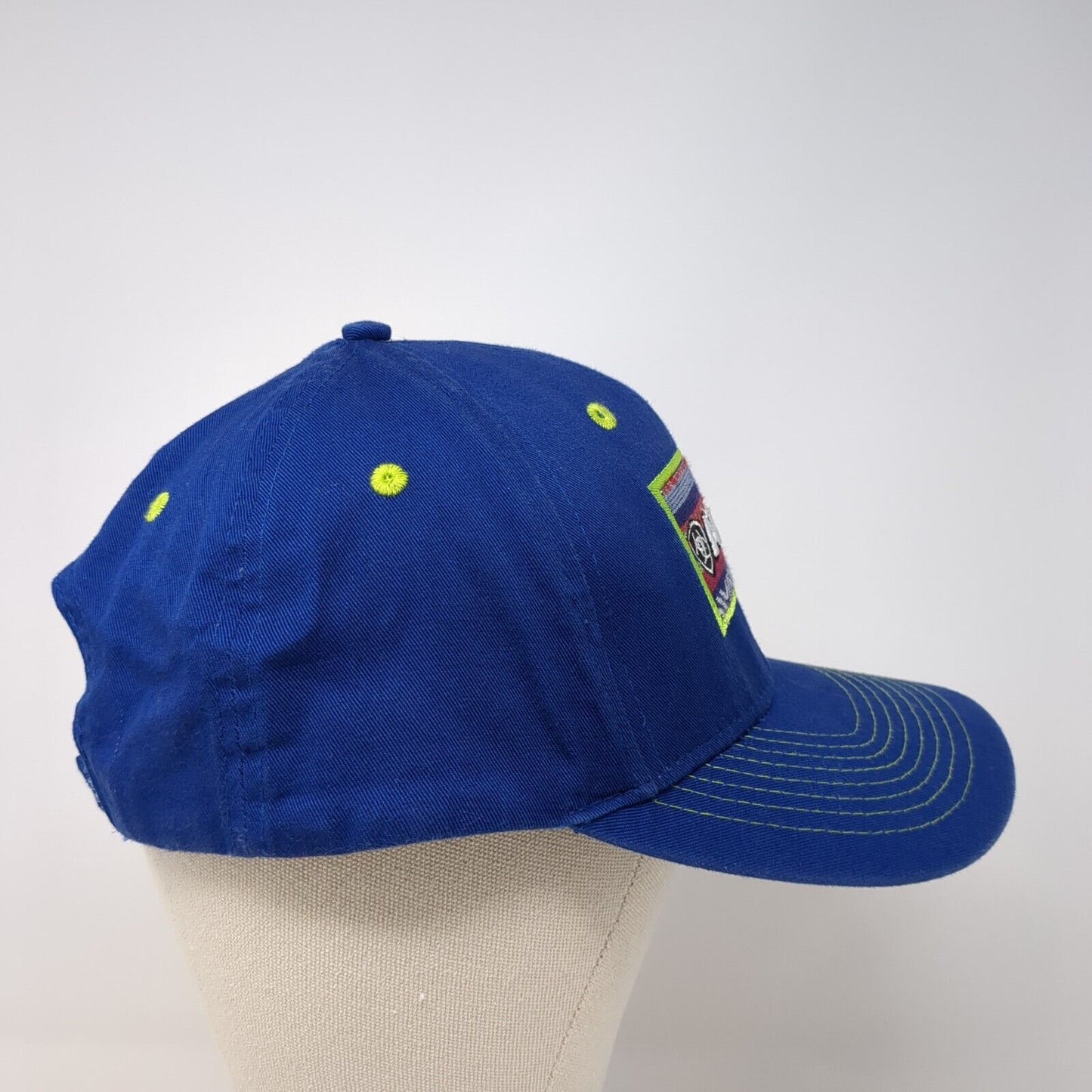 Ariat Strapback Hat Blue One Size Adjustable Embroidered Vented Holes 6 Panel