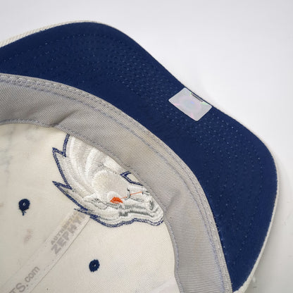 Boise State Broncos NCAA Zephyr White 7 1/8 Autographed Fitted Cap Hat Blue Logo