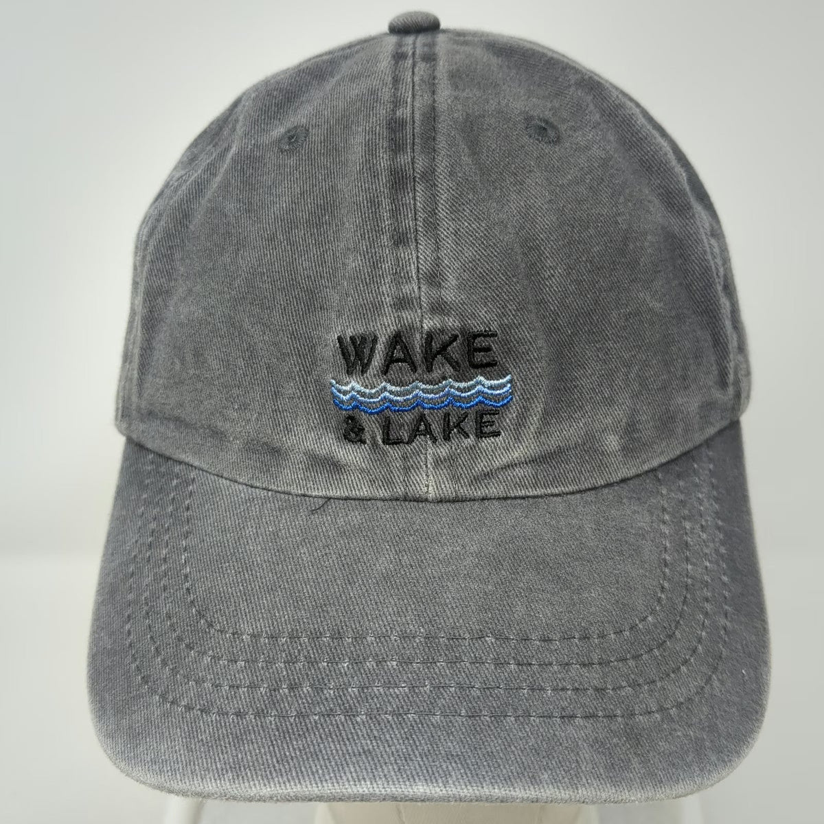 Pacific Brim Baseball Cap Gray One Size Hat Wake & Lake Embroidered Slideback