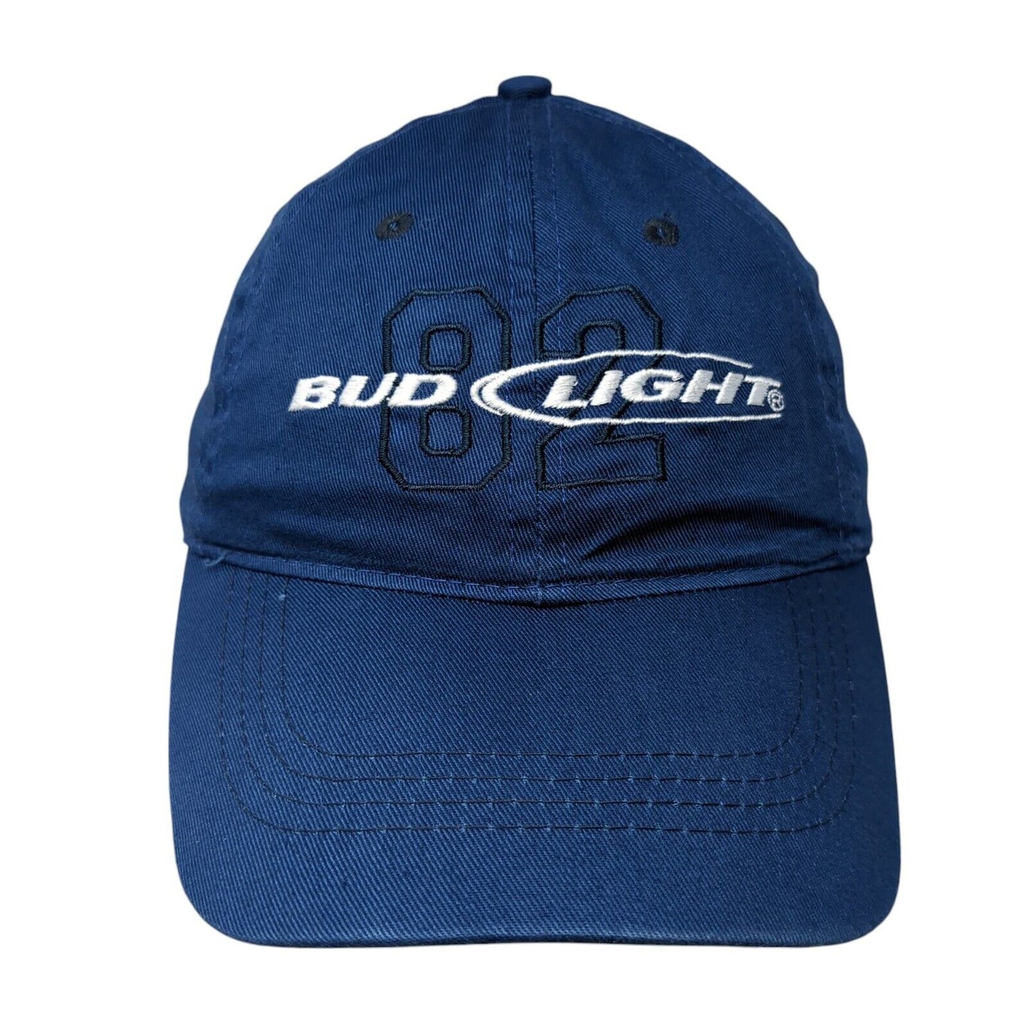 Bud Light 82 Strapback Hat Blue One Size Adjustable Embroidered 6 Panel