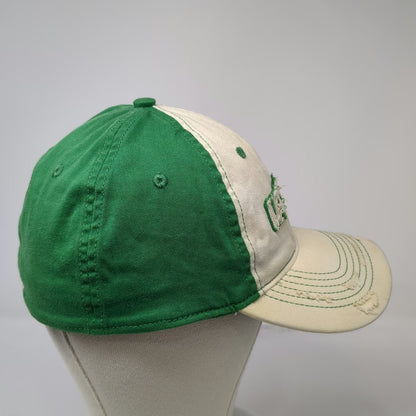 Falcon Baseball Cap White Green One Size Distressed Irish Shamrock Frayed Hat