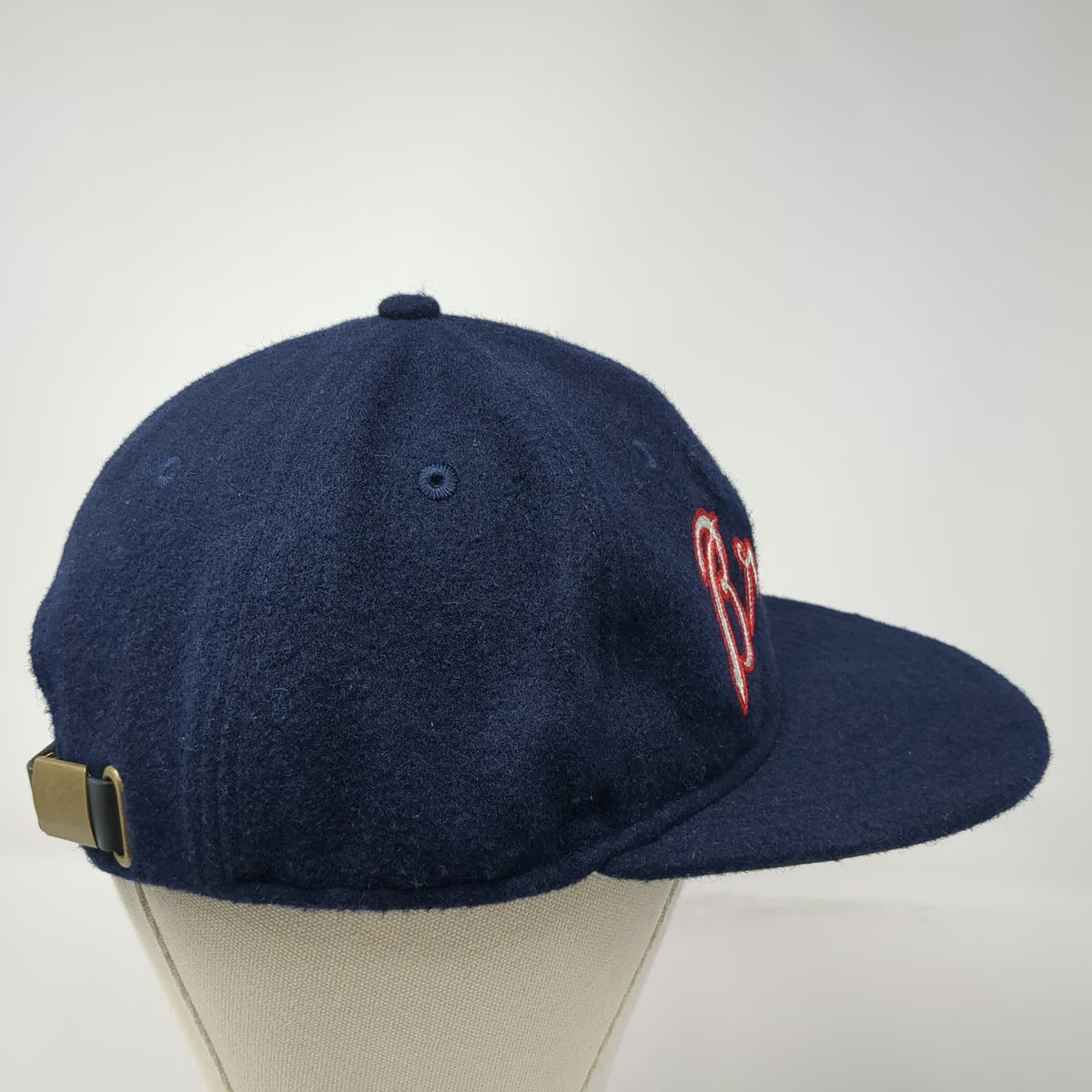 New Era Atlanta Braves MLB 9Fifty Cap Hat Blue One Size Flat Brim Wool Leather