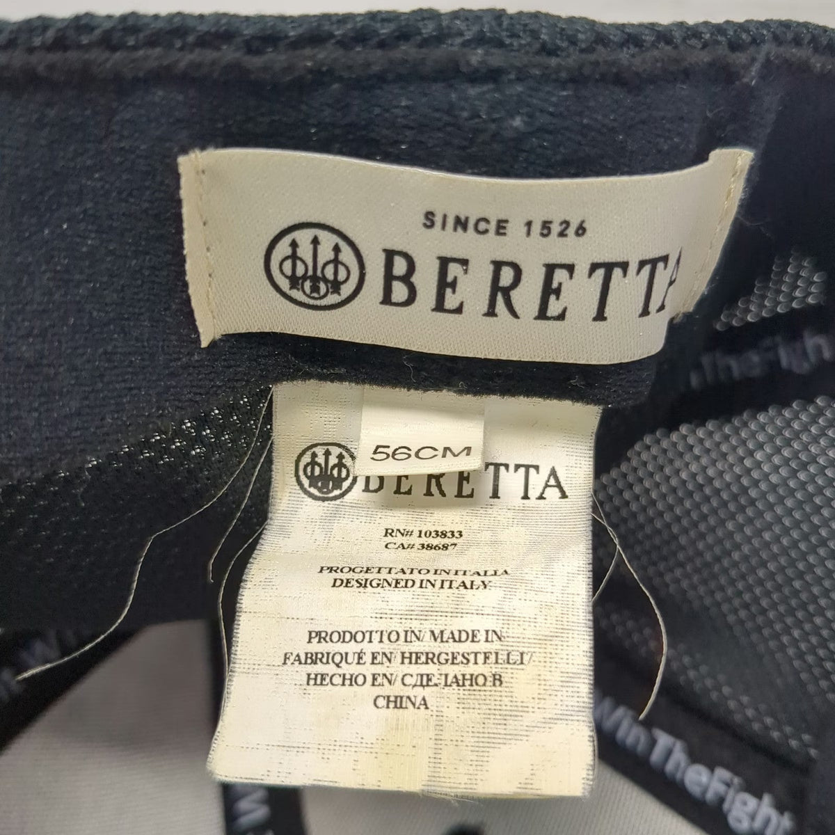 Beretta Baseball Cap Black 56 CM Mesh Back Patch Front WinTheFight Range Hat
