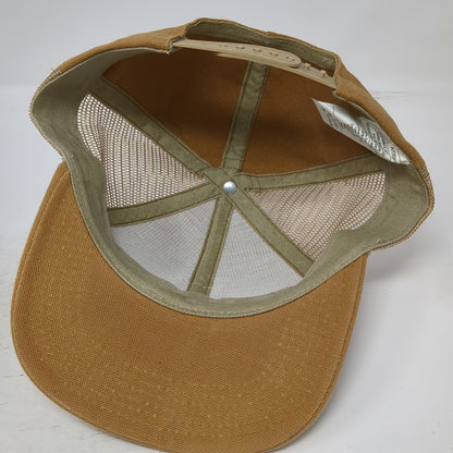 Carhartt Snapback Hat Brown Mesh Back Patch Made in USA Trucker Cap Vintage