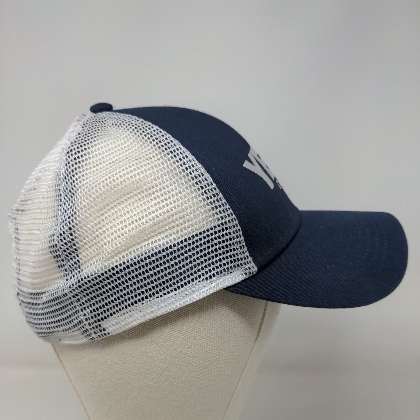 Yeti Coolers Men's Snapback Mesh Back Hat Blue White Embroidered Logo
