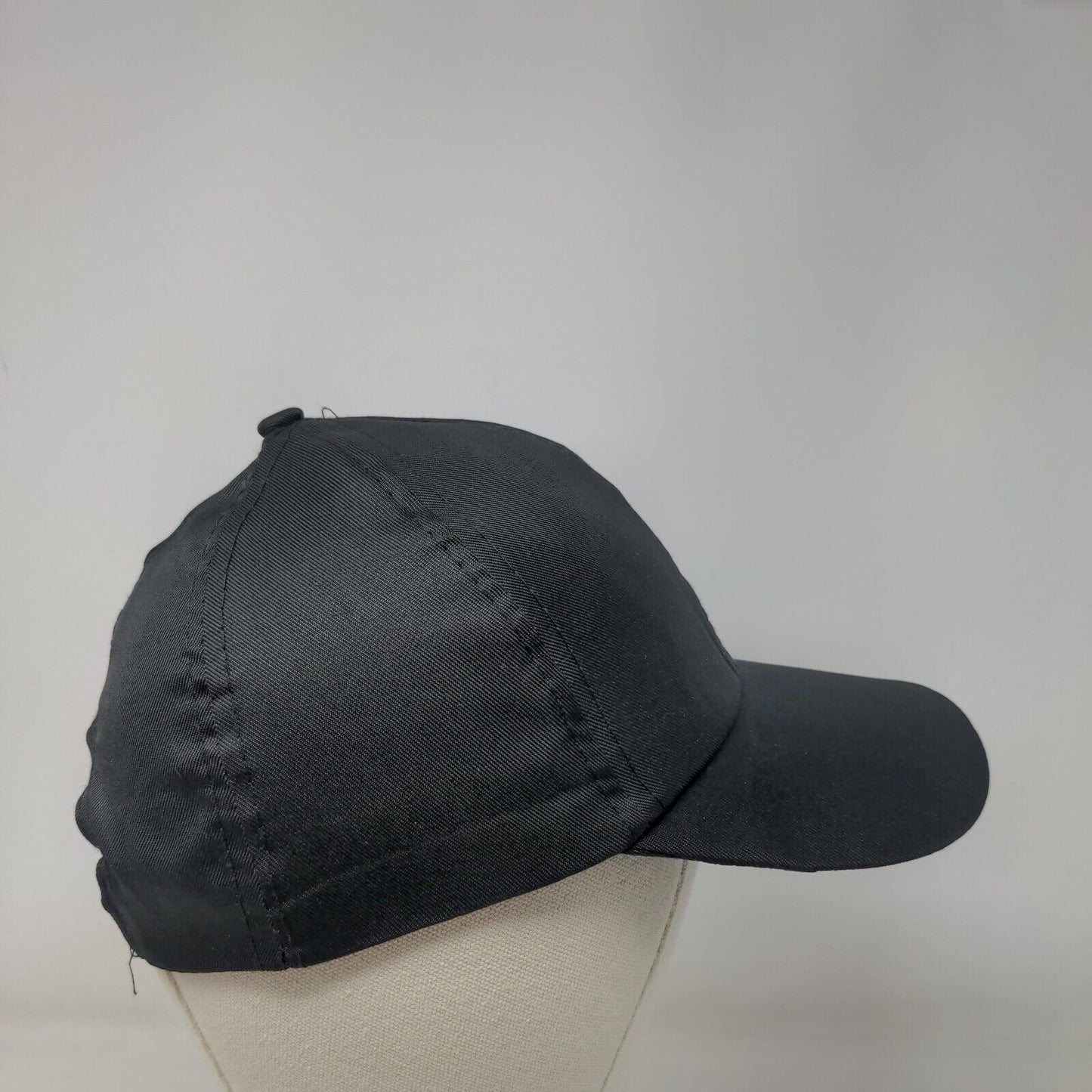 Unbranded Snapback Hat Black One Size Adjustable Vented Holes 6 Panel Blank