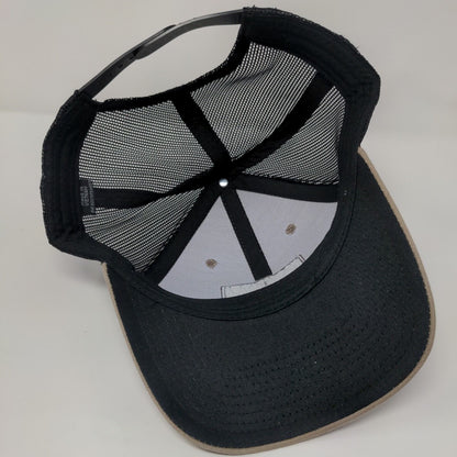 Scheels American Flag Snapback Trucker Hat Tan OSFM Mesh Back 6 Panel