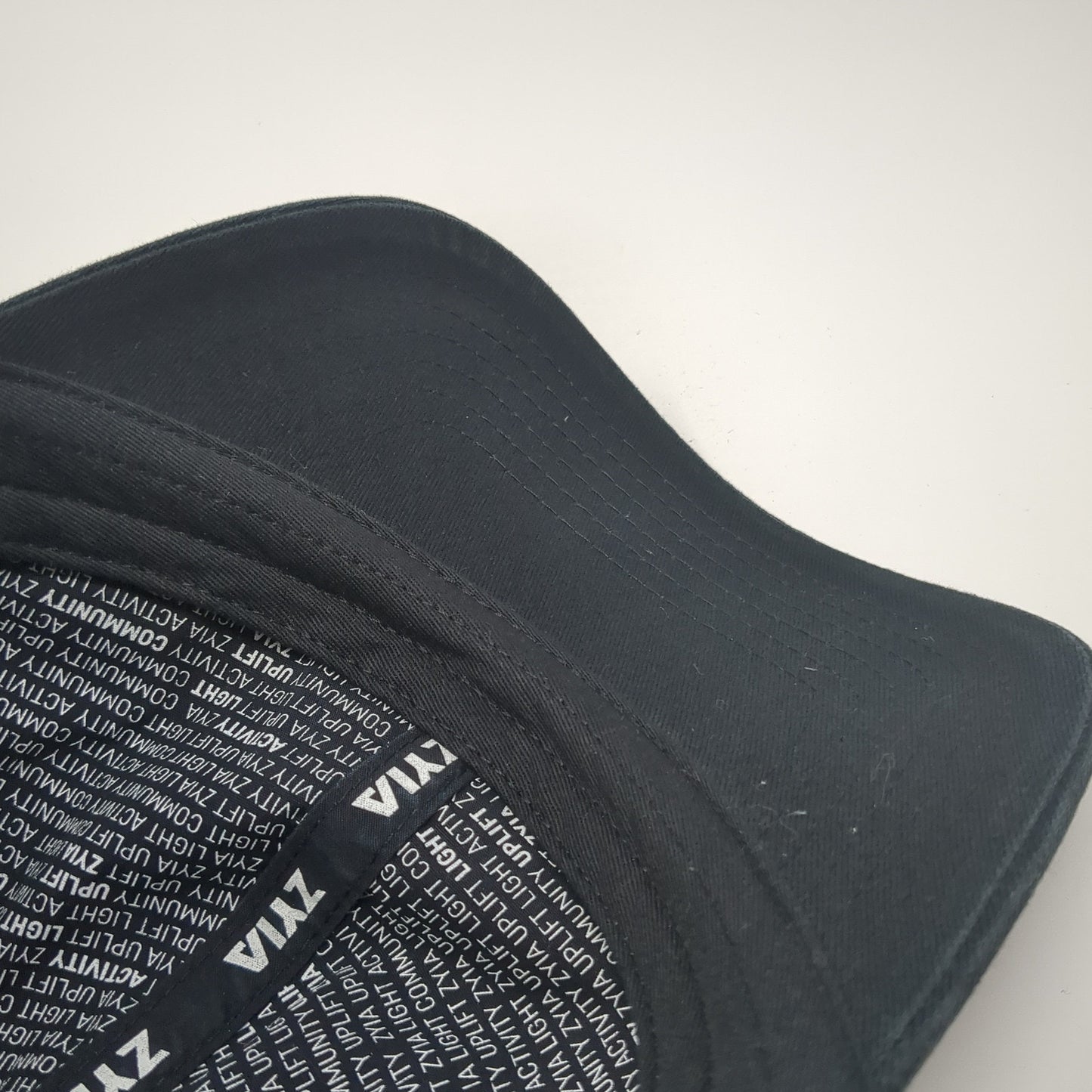 Zyia Active Slideback Hat Black One Size Adjustable Solid Embroidered