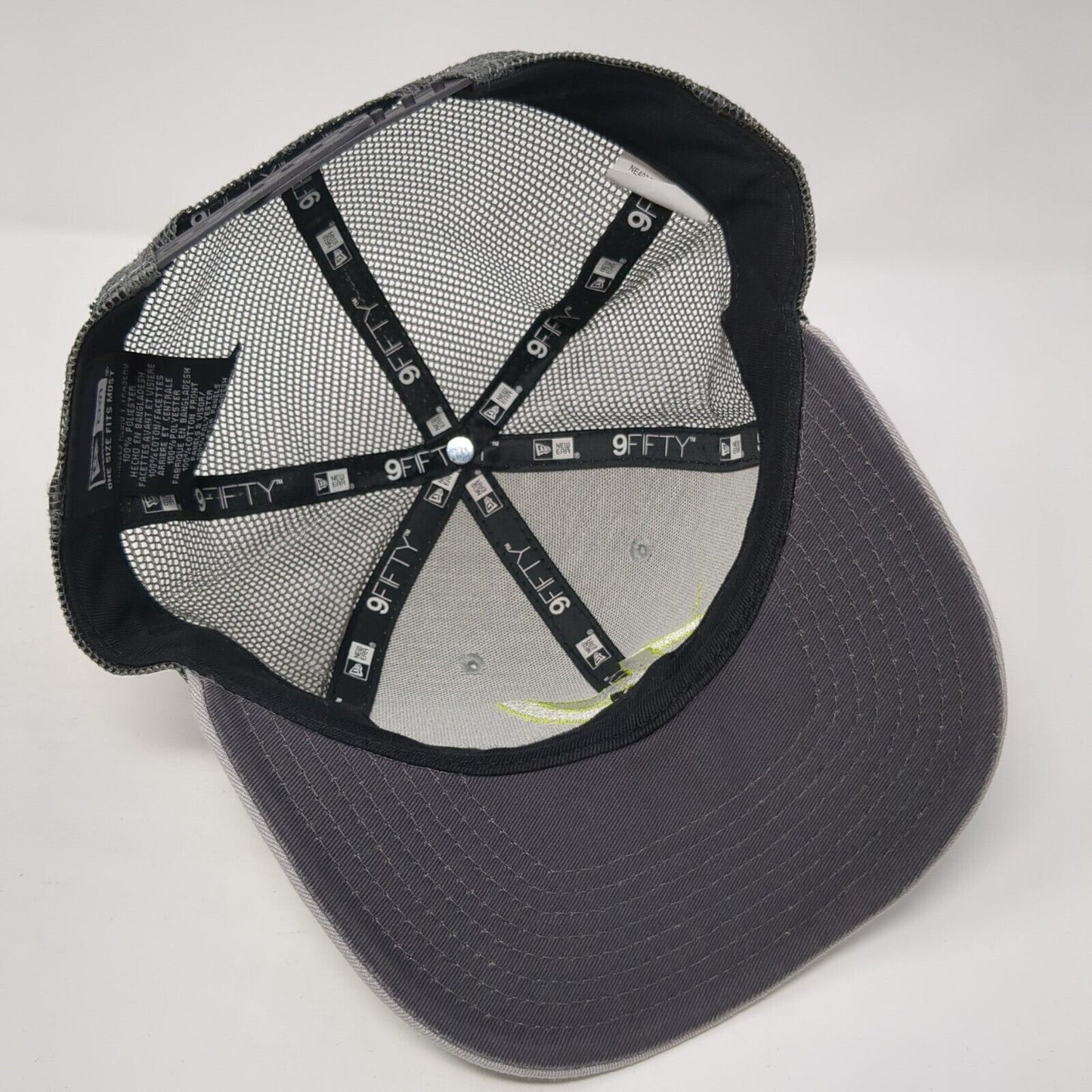 Letter M Snapback Mesh Back Trucker Hat Gray One Size New Era 9Fifty