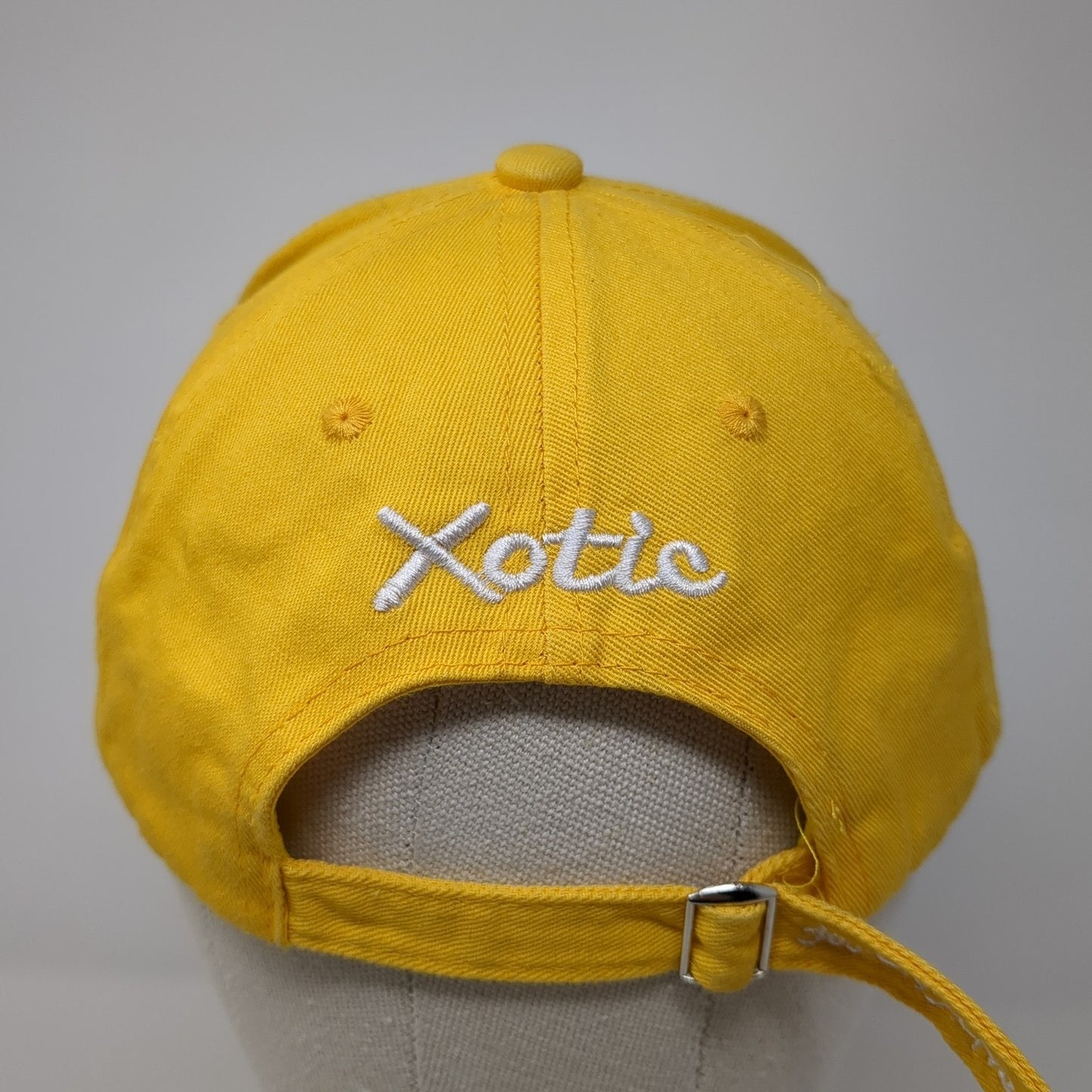 Xotic Slideback Baseball Cap Yellow One Size Adjustable Embroidered 6 Panel