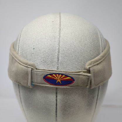 Captain Travel Arizona State Visor Beige One Size Cotton Strapback Logo Hat