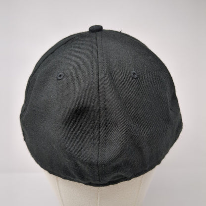 The Game Pro Fitted Hat Black 7 3/6 Embroidered Logo American Flag