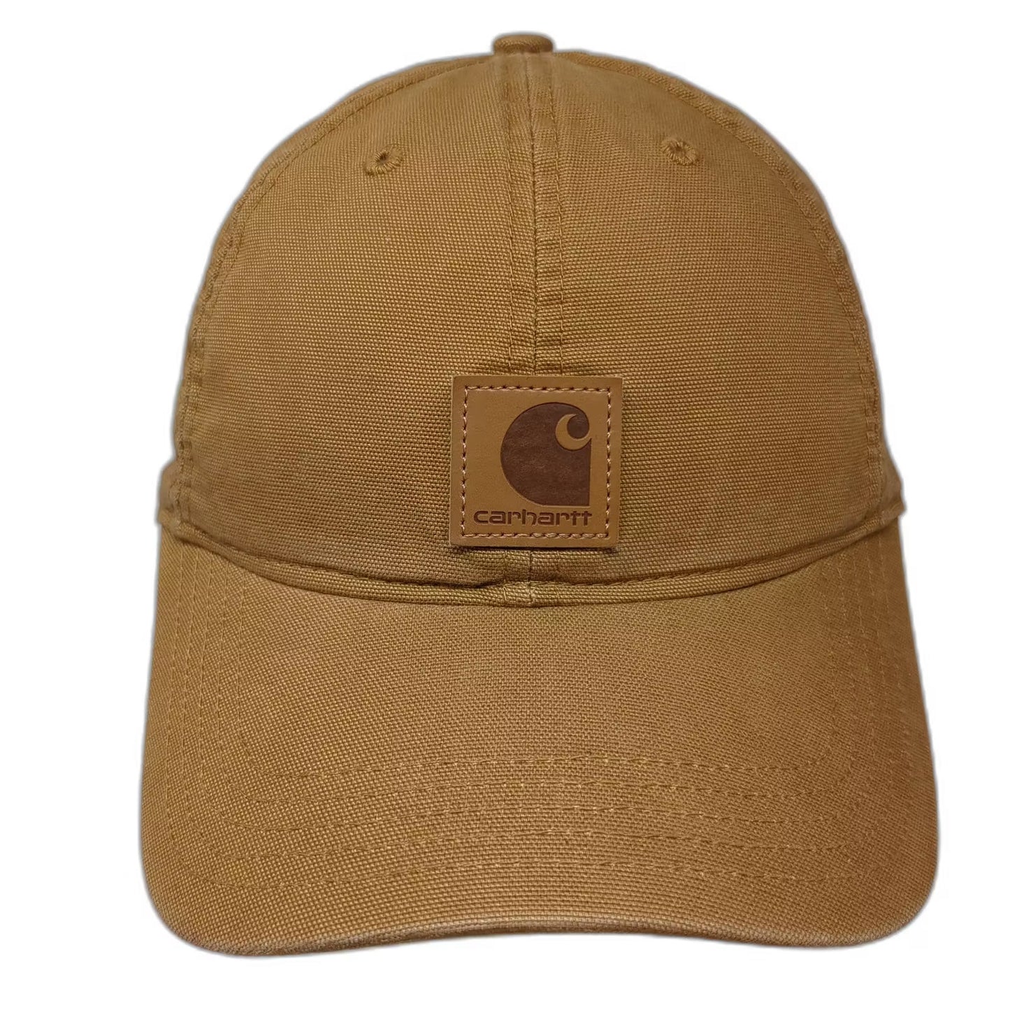 Carhartt Brown Baseball Cap OS Logo Patch Adjustable Canvas Strapback Hat