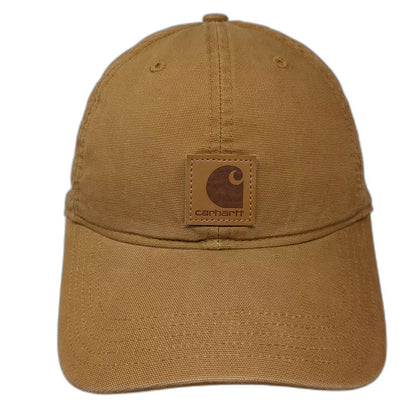 Carhartt Brown Baseball Cap OS Logo Patch Adjustable Canvas Strapback Hat
