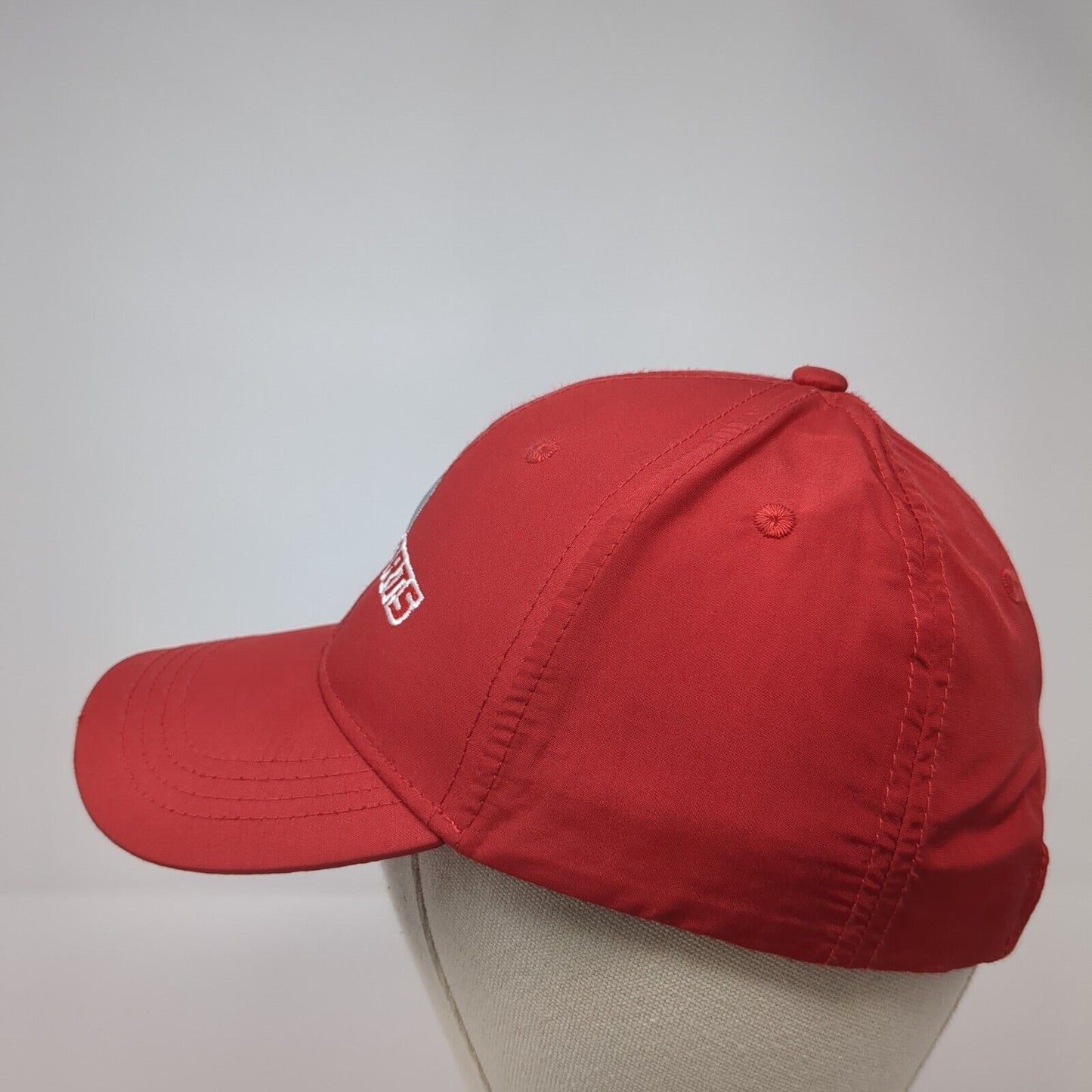 i9 Sports Strapback Hat Red One Size Adjustable Embroidered 6 Panel