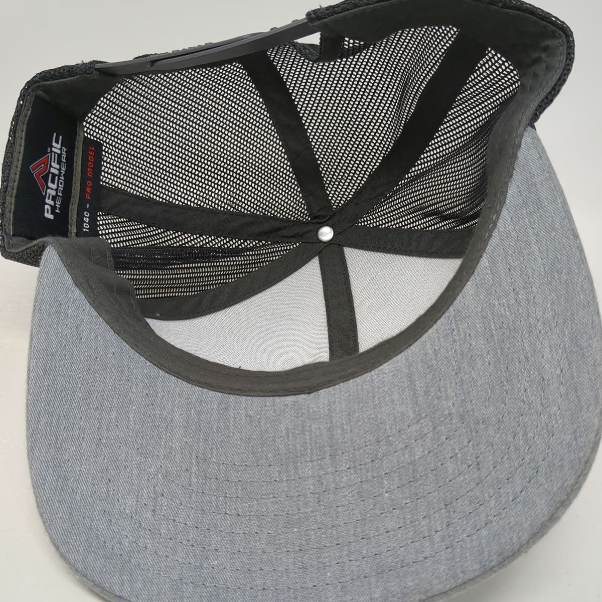 Pacific Headwear Trucker Hat Gray OSFM Bentley Door Company Snapback Mesh Back