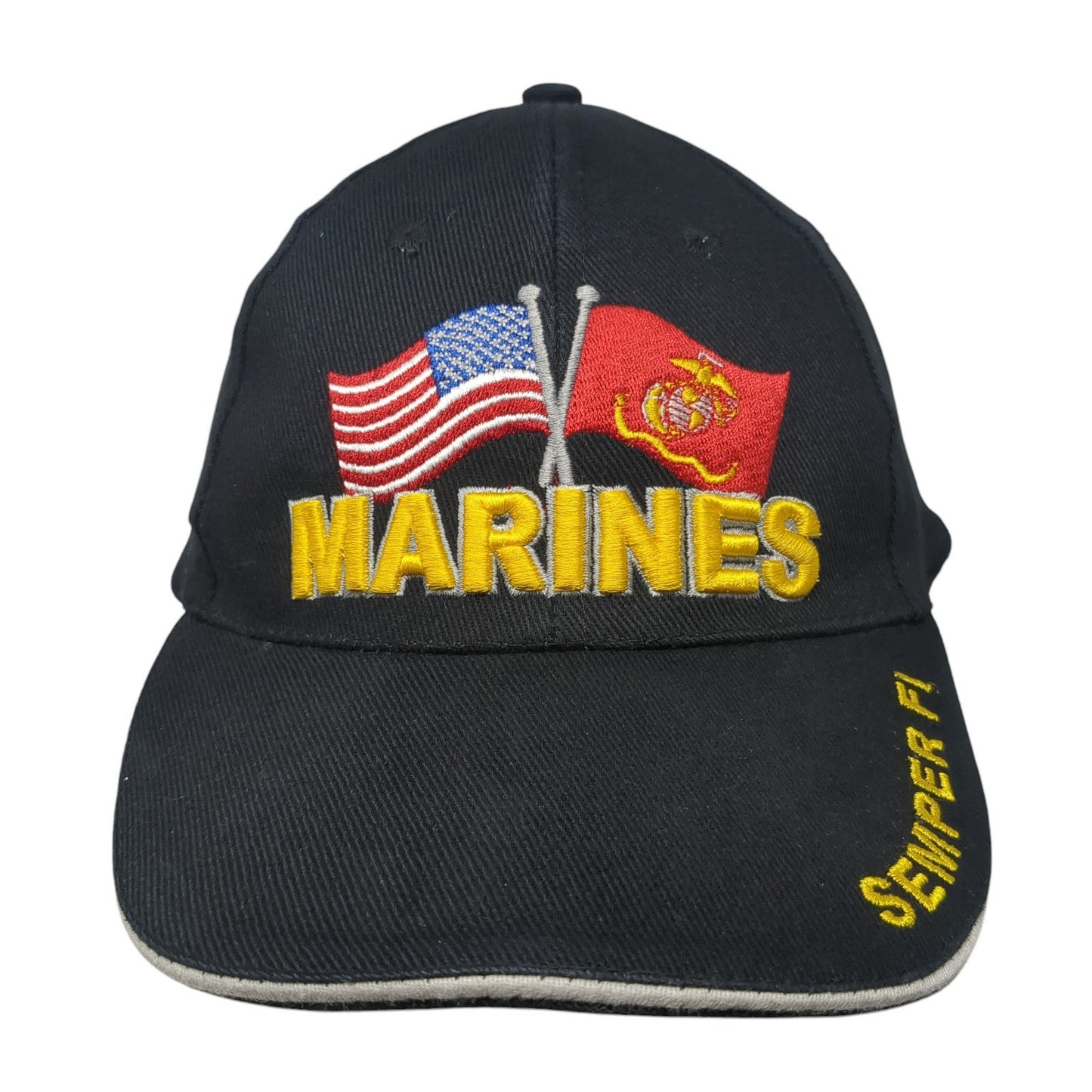 Marines Semper Fi Strapback Hat Black One Size I Fight What You Fear