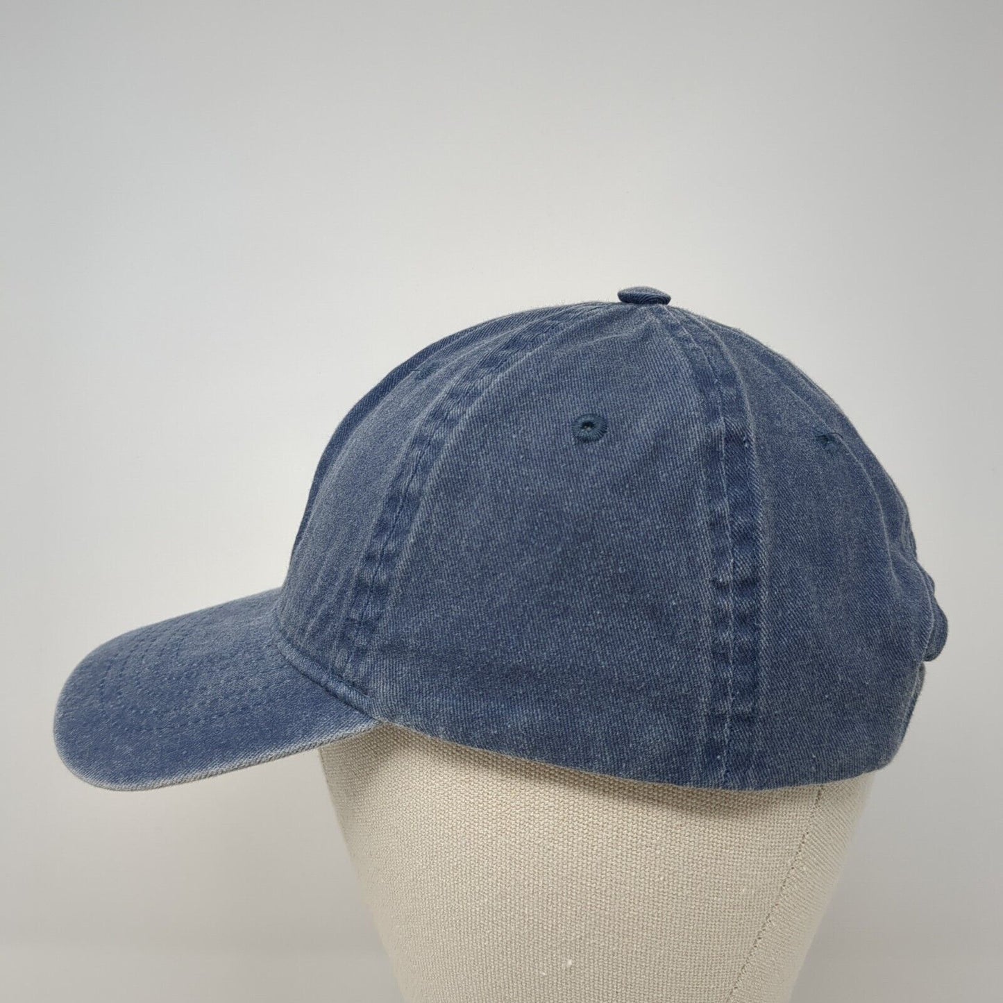 Unbranded Strapback Hat Blue Dark Denim One Size Adjustable Blank