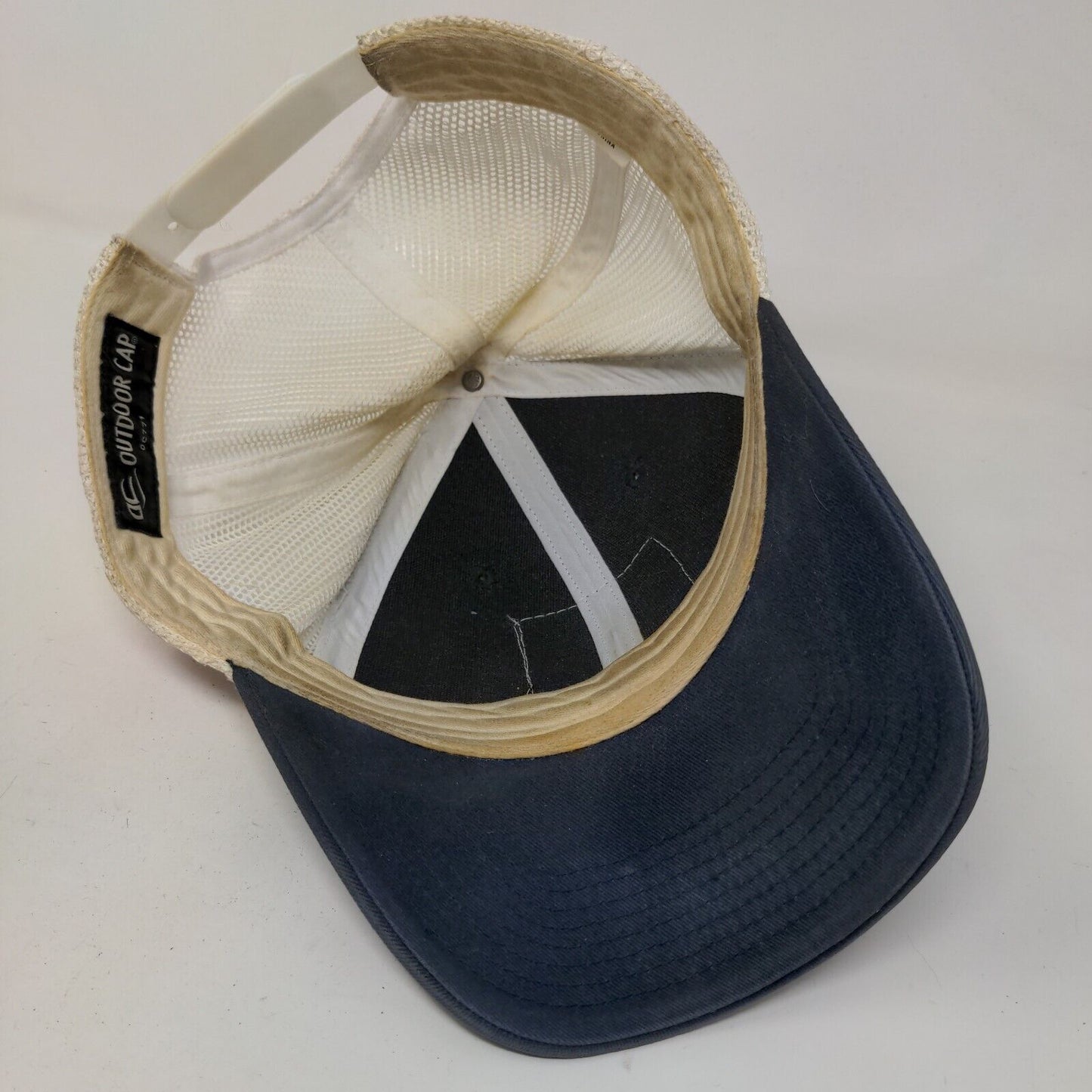 Outdoor Cap Men's Snapback Mesh Back Hat Blue White Embroidered Maverick Logo