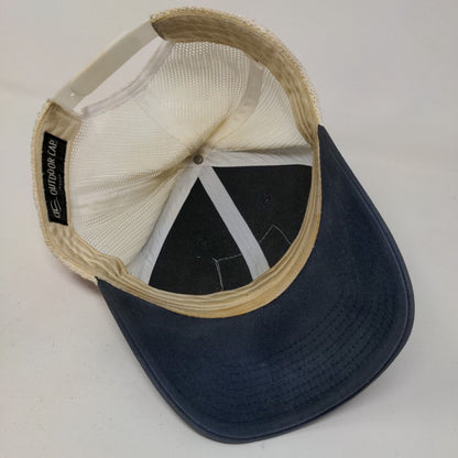 Outdoor Cap Men's Snapback Mesh Back Hat Blue White Embroidered Maverick Logo