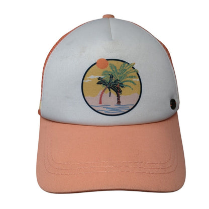 Tropical Palm Tree Snapback Trucker Hat Multicolor One Size Mesh Back ROXY